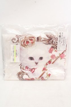 画像1: Enchantlic Enchantilly / 大判タオル  猫の女王柄（シロ×アイボリー） O-26-03-14-062-LO-ZA-OW-OS