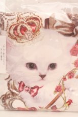 画像2: Enchantlic Enchantilly / 大判タオル  猫の女王柄（シロ×アイボリー） O-26-03-14-062-LO-ZA-OW-ZT428 (2)