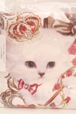 画像2: Enchantlic Enchantilly / 大判タオル  猫の女王柄（シロ×アイボリー） O-26-03-14-062-LO-ZA-OW-OS