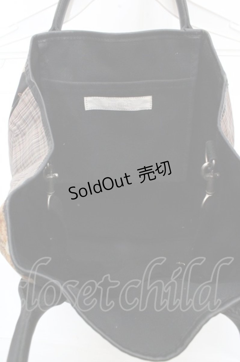 画像4: PINK HOUSE / テディチェック縦型バッグ  クロ O-26-03-14-006-LO-BG-IG-ZT273 (4)