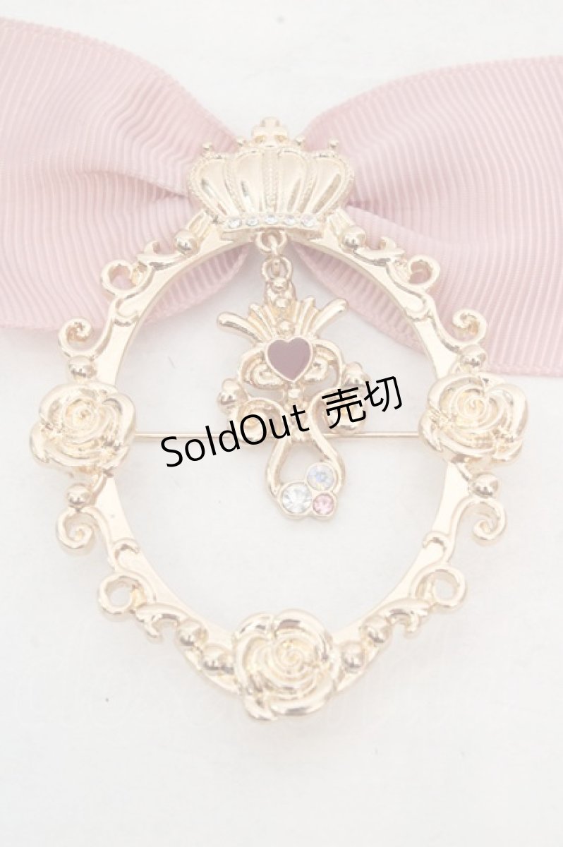 画像2: m petit by misako / AMクラウンビジューブローチ  ゴールド×ピンク O-26-03-14-069-LO-AC-OW-OS (2)