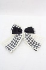 画像1: m petit by misako / TT*AMリボンクリップ  クロ×シロレース O-26-03-14-077-LO-AC-OW-ZT644-F005 (1)