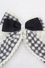 画像2: m petit by misako / TT*AMリボンクリップ  クロ×シロレース O-26-03-14-077-LO-AC-OW-ZT644-F005 (2)