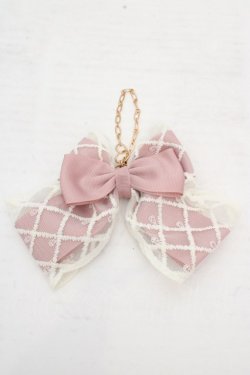 画像1: m petit by misako / レースリボンバッグチャーム  ピンク O-26-03-14-082-LO-ZA-OW-OS