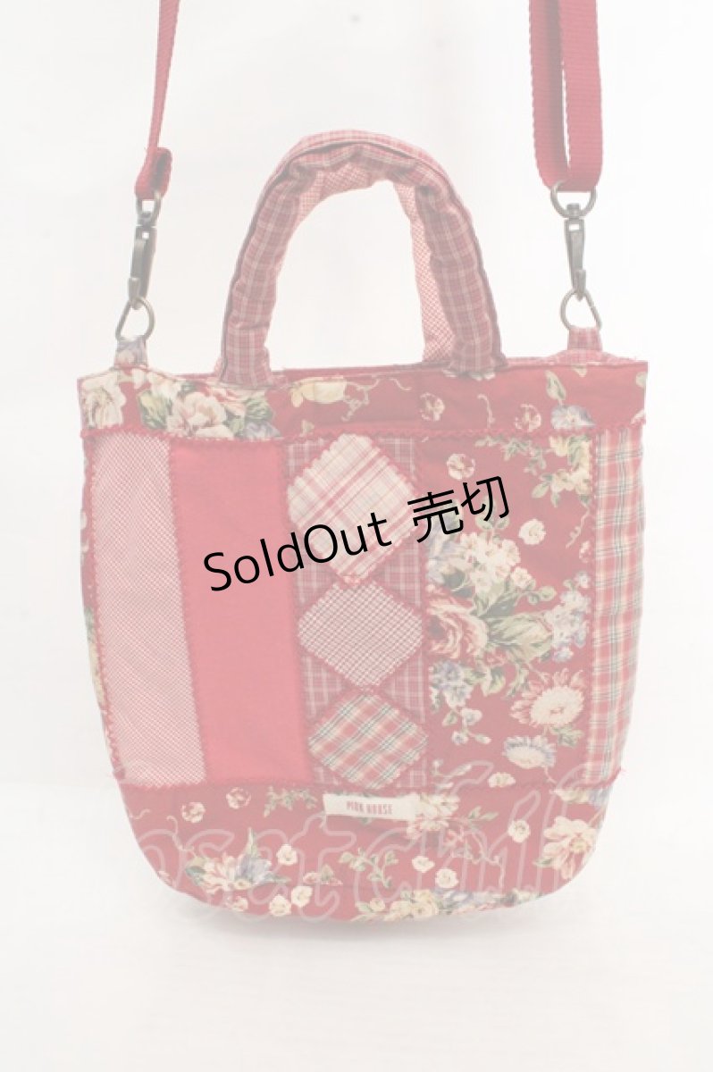 画像1: PINK HOUSE / ブーケ柄パッチワークポシェット  アカ O-26-03-14-085-LO-BG-IG-OS (1)