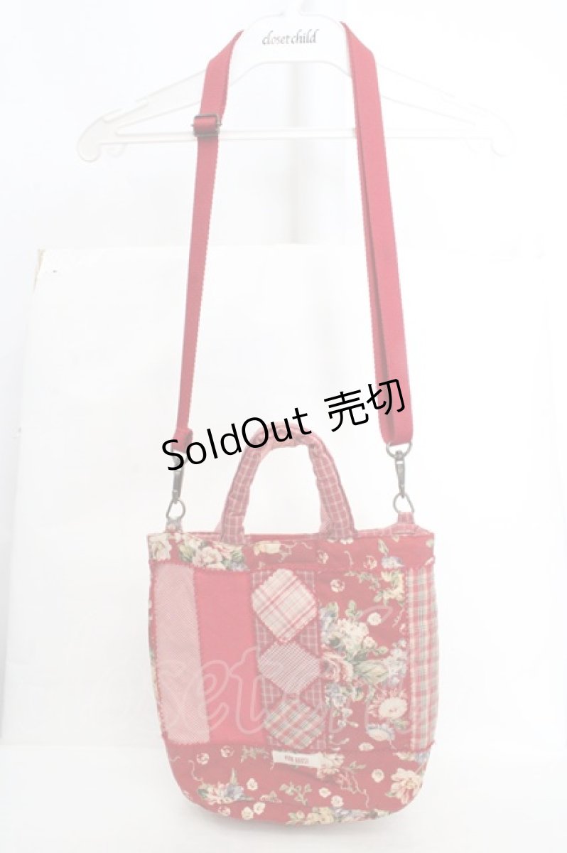 画像4: PINK HOUSE / ブーケ柄パッチワークポシェット  アカ O-26-03-14-085-LO-BG-IG-OS (4)