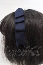 画像3: ALICE and the PIRATES / サテンリボンのまんなかリボンカチューシャ  ネイビー O-26-03-14-088-PA-AC-YM-OS (3)