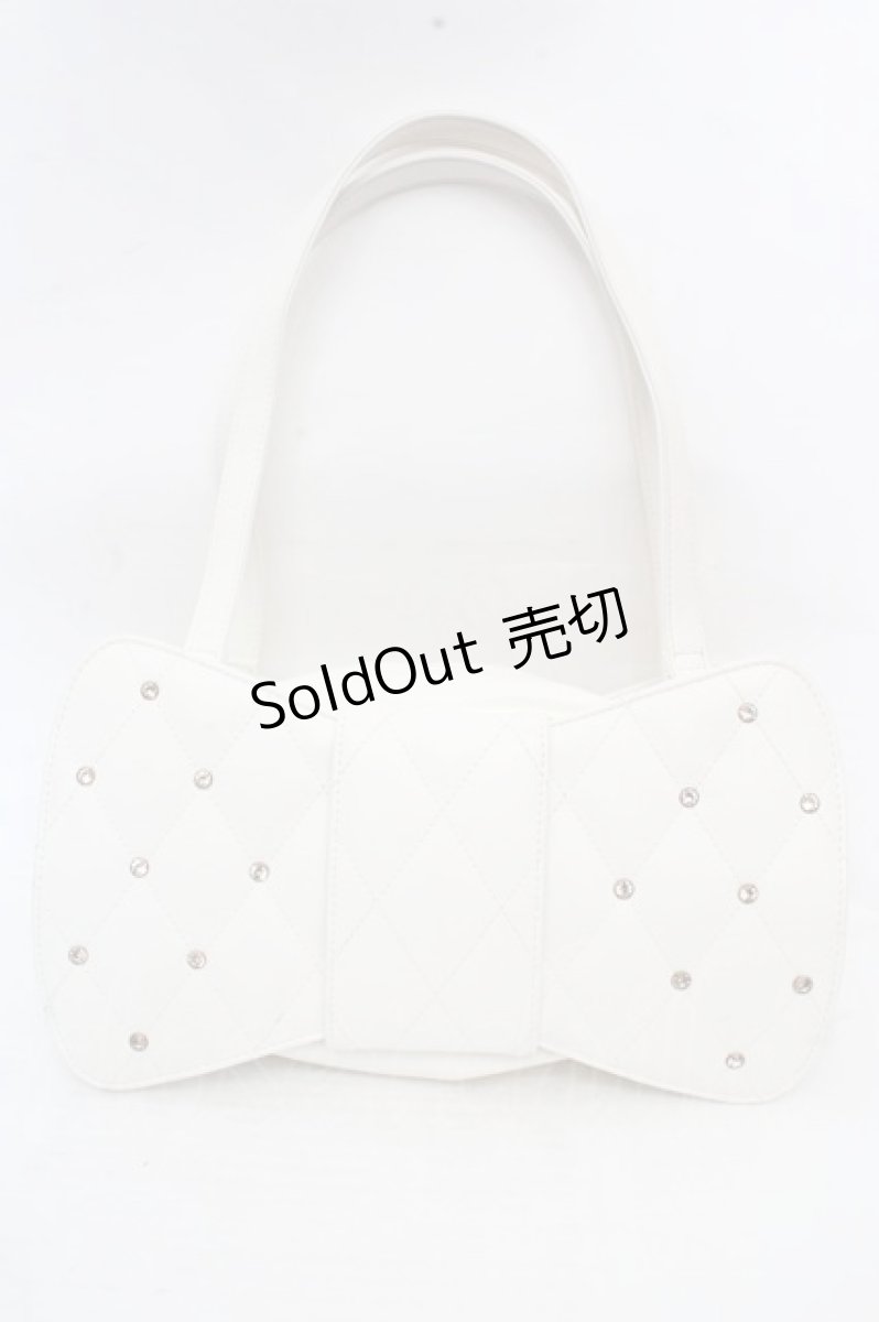 画像1: Angelic Pretty / キルティング宝石リボンバッグ  オフ O-26-03-14-010-AP-BG-IG-OS (1)