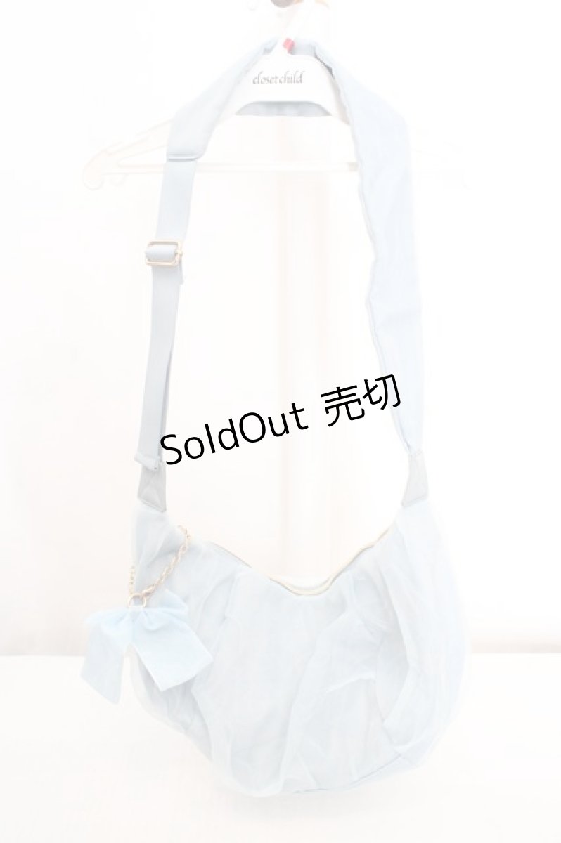 画像1: m petit by misako / AMチュールリボンショルダーバッグ  サックス O-26-03-14-014-LO-BG-OW-ZT0316P (1)