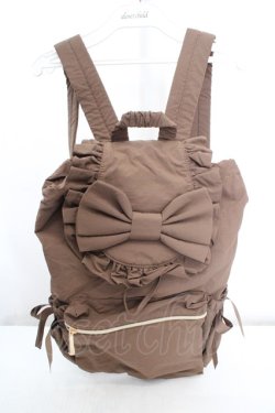 画像1: m petit by misako / TT AM リボンフラップ リュックサック  ブラウン O-26-03-14-015-LO-BG-OW-OS