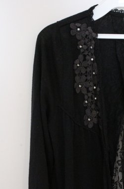 画像2: axes femme / バックレースロングカーディガン  クロ O-26-03-16-042-AX-TO-IG-OS