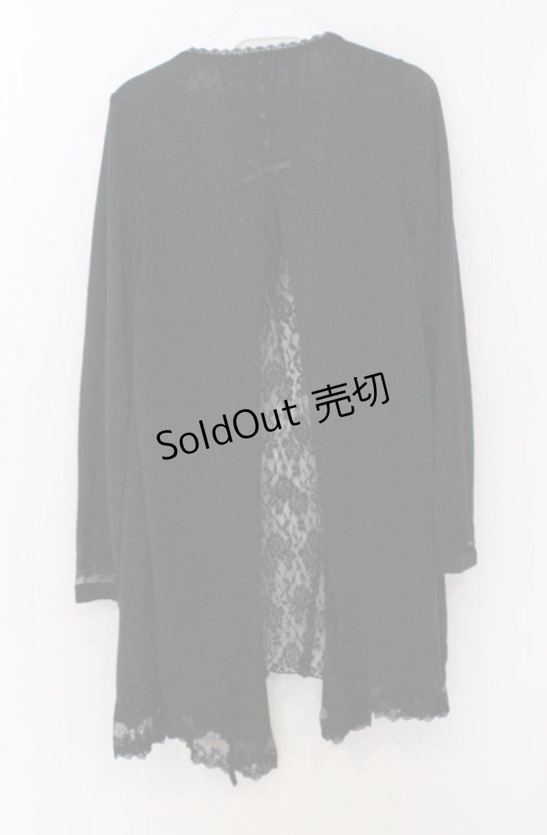 画像3: axes femme / バックレースロングカーディガン  クロ O-26-03-16-042-AX-TO-IG-OS (3)