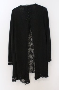 画像3: axes femme / バックレースロングカーディガン  クロ O-26-03-16-042-AX-TO-IG-OS