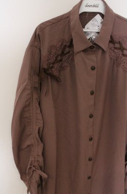 画像2: axes femme / 袖ドロストシャツワンピース M モカ O-26-03-16-047-AX-OP-IG-OS