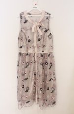 画像1: axes femme / 刺繍入りボウタイワンピース  ピンク O-26-03-16-050-AX-OP-IG-OS (1)