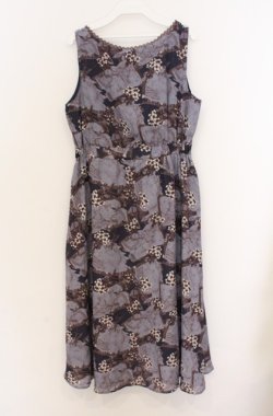 画像2: axes femme / ヴィンテージマップ柄ワンピ M ネイビー O-26-03-16-051-AX-OP-IG-OS