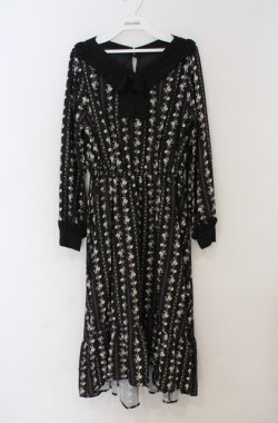 画像1: axes femme POETIQUE / フラワーレトロワンピース M クロ O-26-03-16-055-AX-OP-IG-OS