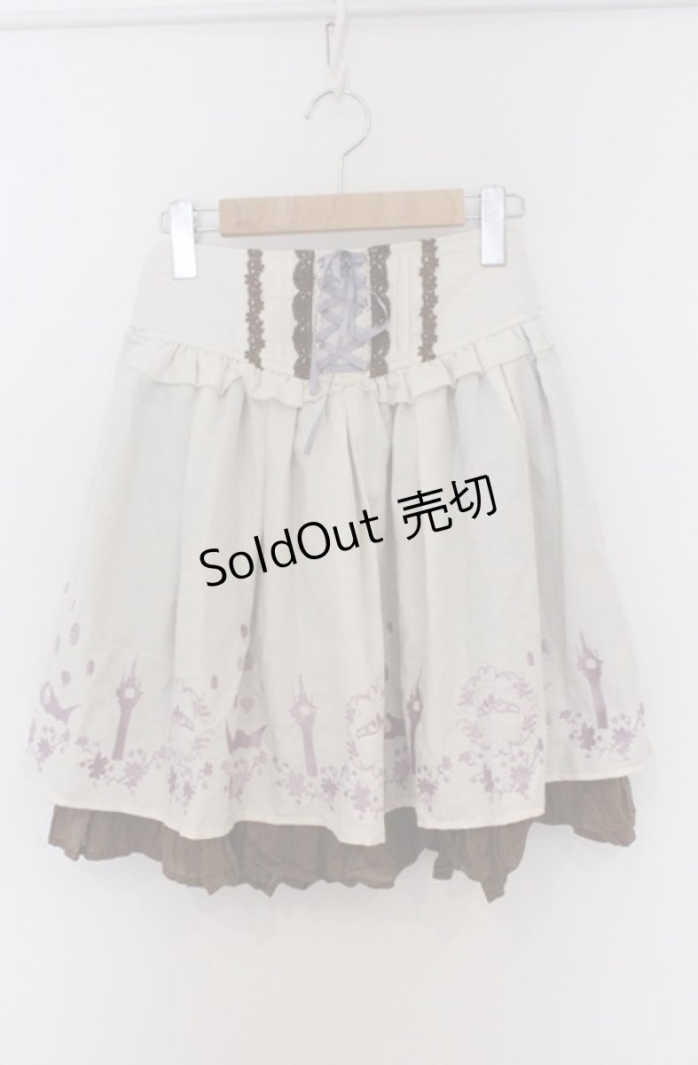 画像1: axes femme POETIQUE / Disneyラプンツェル/ハイウエスト刺繍スカート M アイボリー O-26-03-16-008-AX-SK-OW-OS (1)