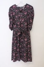 画像1: axes femme / フラワー柄Vネックワンピース M ブラウン O-26-03-16-056-AX-OP-IG-OS (1)