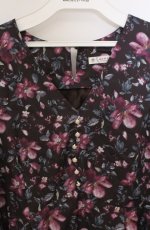 画像2: axes femme / フラワー柄Vネックワンピース M ブラウン O-26-03-16-056-AX-OP-IG-OS (2)