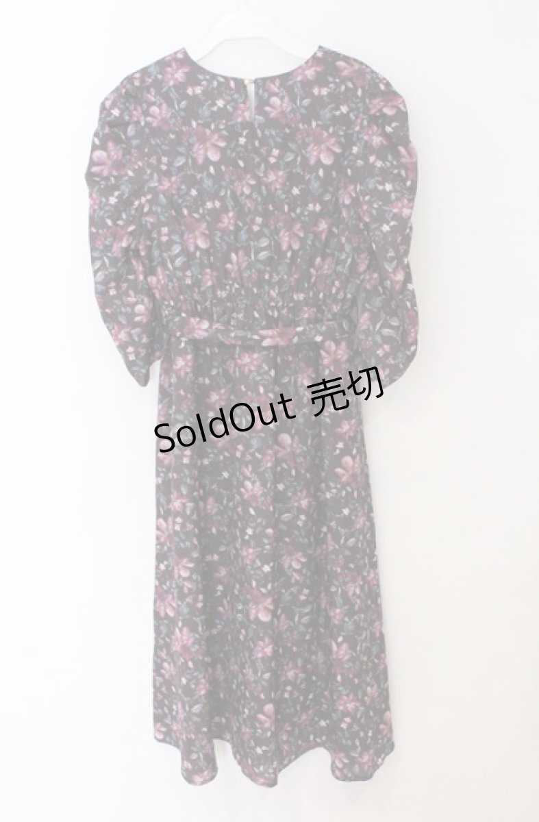 画像3: axes femme / フラワー柄Vネックワンピース M ブラウン O-26-03-16-056-AX-OP-IG-OS (3)