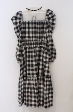 画像3: axes femme POETIQUE / チェックティアードロングワンピース  アイボリー×クロチェック O-26-03-16-058-AX-OP-IG-OS