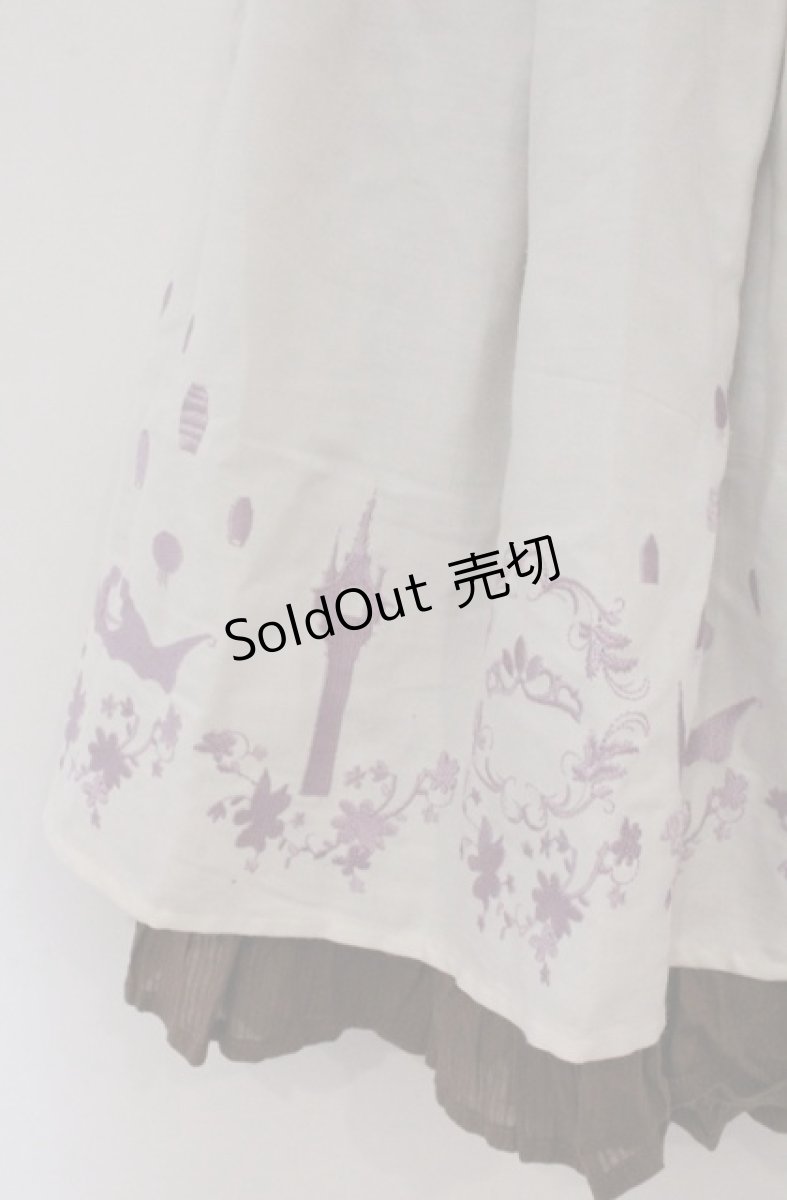 画像2: axes femme POETIQUE / Disneyラプンツェル/ハイウエスト刺繍スカート M アイボリー O-26-03-16-008-AX-SK-OW-OS (2)