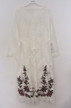 画像1: axes femme NOSTALGIE / 裾刺繍ガウンワンピーズン M シロ O-26-03-16-063-AX-TO-IG-OS