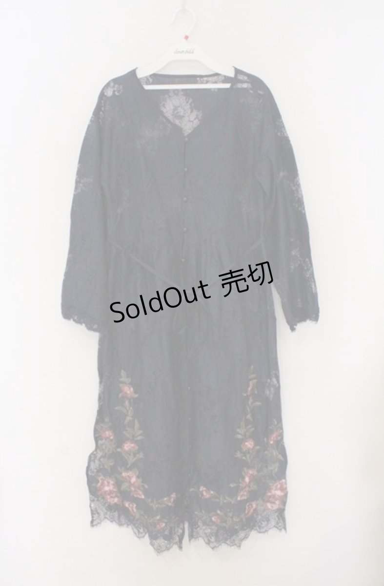 画像1: axes femme NOSTALGIE / 裾刺繍ガウンワンピーズン M ネイビー O-26-03-16-064-AX-TO-IG-OS (1)