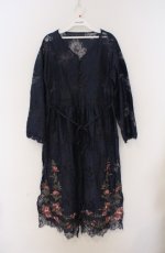 画像1: axes femme NOSTALGIE / 裾刺繍ガウンワンピーズン M ネイビー O-26-03-16-064-AX-TO-IG-OS (1)