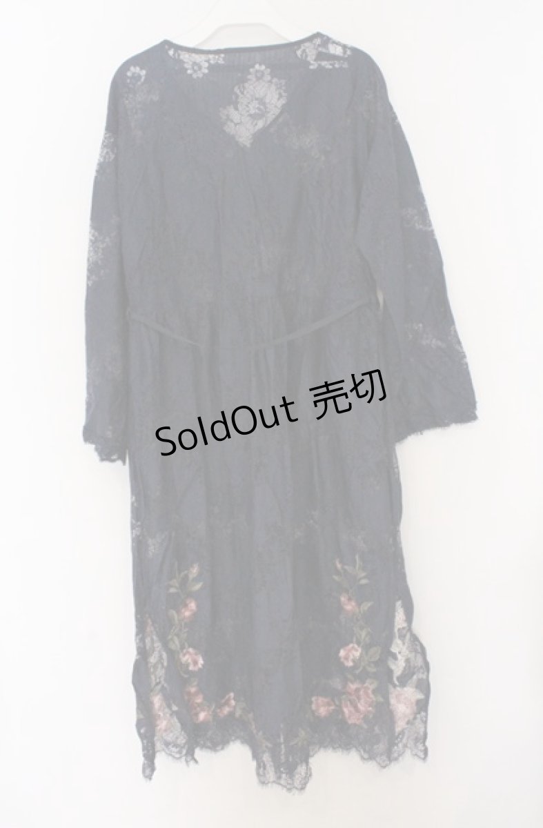 画像3: axes femme NOSTALGIE / 裾刺繍ガウンワンピーズン M ネイビー O-26-03-16-064-AX-TO-IG-OS (3)