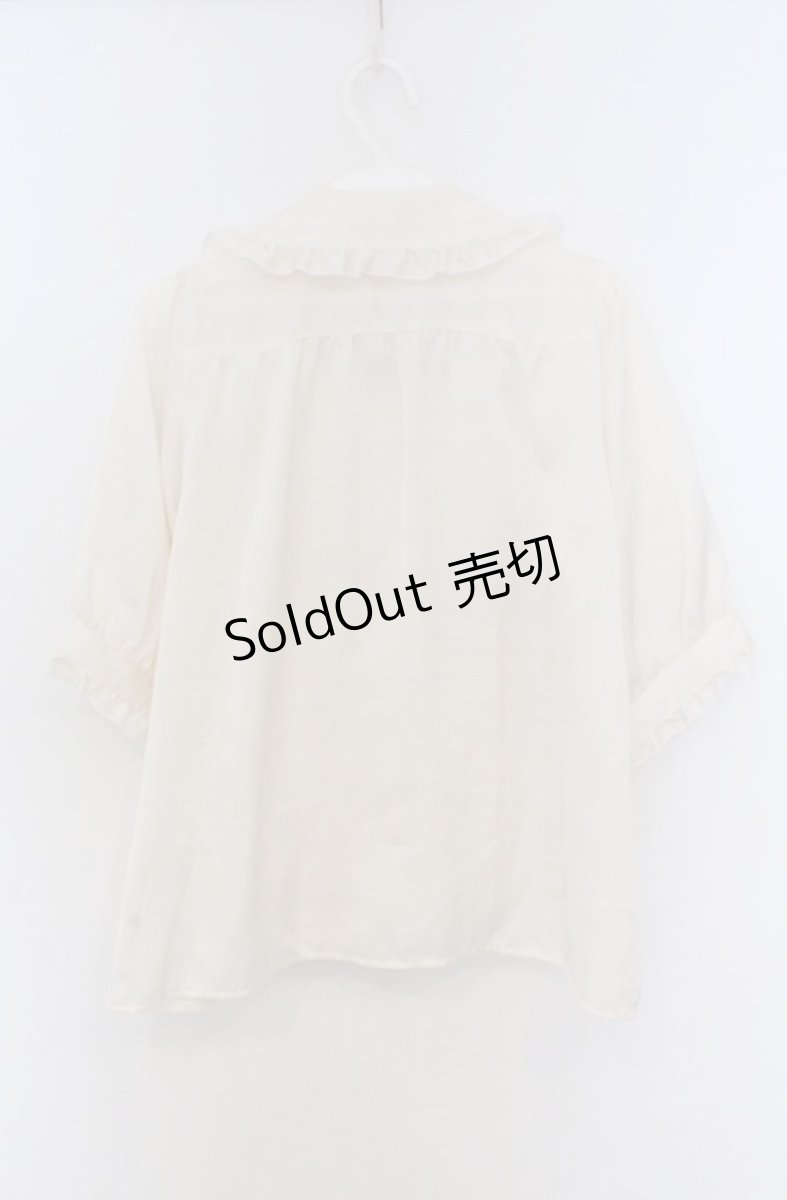 画像2: Amavel / 赤ずきんモチーフ刺繍入り　配色リボンタイ付ブラウス M キナリ O-26-03-16-001-CA-BL-OW-OS (2)