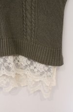 画像2: axes femme / 裾チュールレースニットベスト M グリーン O-26-03-16-071-AX-TO-IG-OS (2)