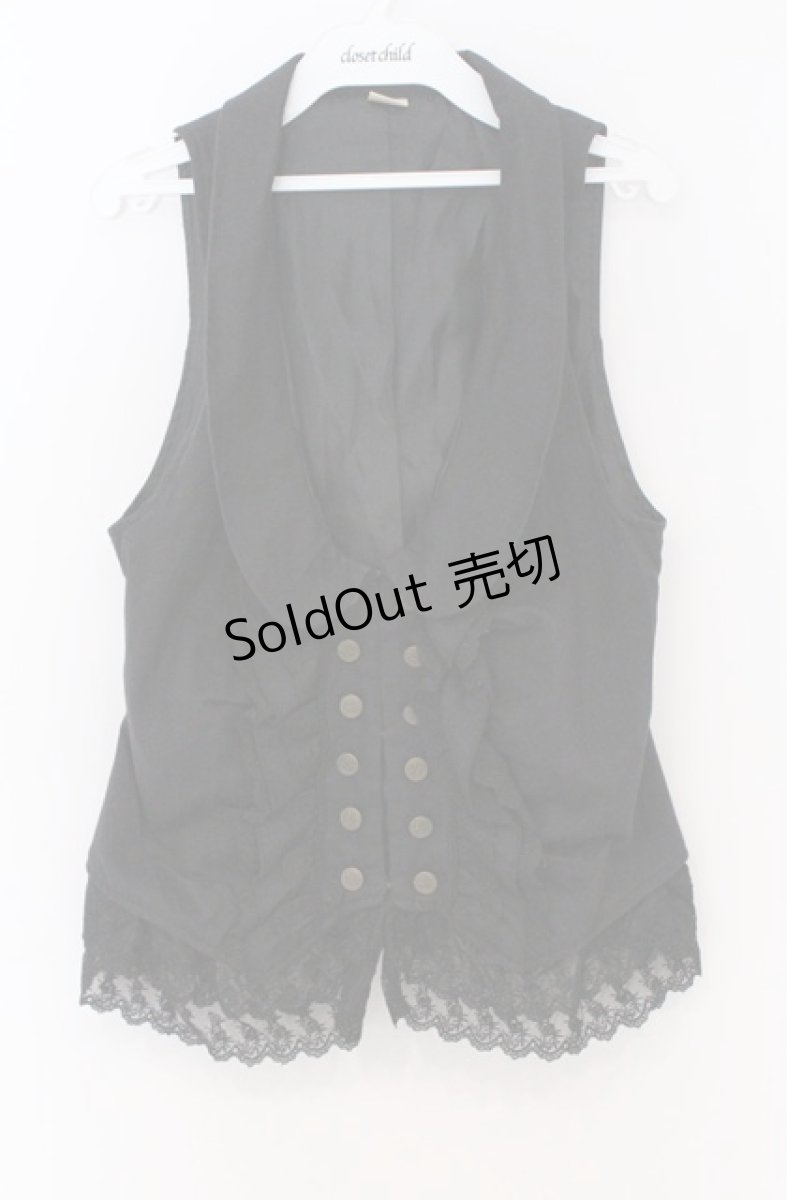 画像1: axes femme / ブローチ付きベスト  クロ O-26-03-16-072-AX-TO-IG-OS (1)