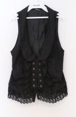 画像1: axes femme / ブローチ付きベスト  クロ O-26-03-16-072-AX-TO-IG-OS (1)