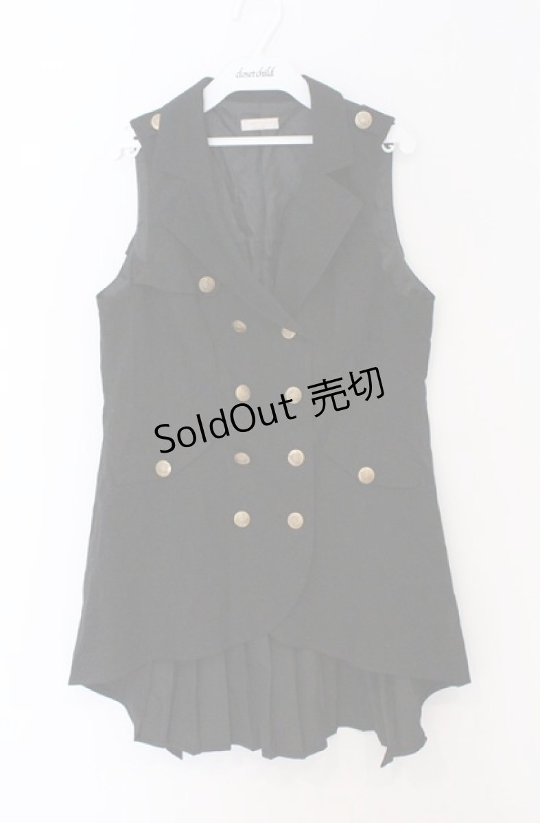 画像1: axes femme POETIQUE / バックプリーツロングベスト  クロ O-26-03-16-073-AX-TO-IG-OS (1)