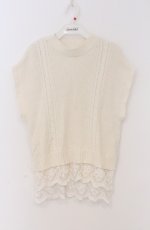 画像1: axes femme / 裾チュールレースニットベスト  オフ O-26-03-16-074-AX-TO-IG-OS (1)