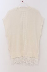 画像3: axes femme / 裾チュールレースニットベスト  オフ O-26-03-16-074-AX-TO-IG-OS (3)