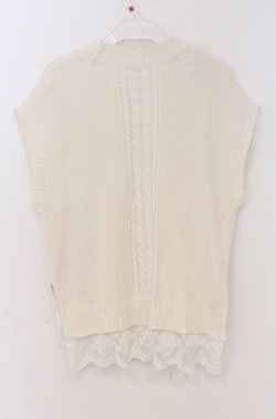 画像3: axes femme / 裾チュールレースニットベスト  オフ O-26-03-16-074-AX-TO-IG-OS