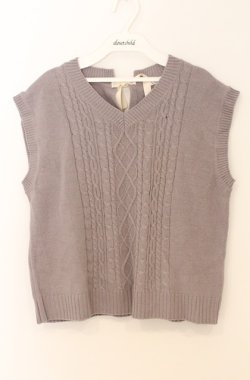 画像1: axes femme / バックリボンニットベスト M グレー O-26-03-16-077-AX-TO-IG-OS