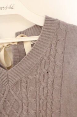 画像2: axes femme / バックリボンニットベスト M グレー O-26-03-16-077-AX-TO-IG-OS