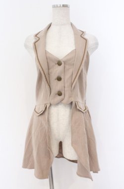 画像1: axes femme POETIQUE / クラシックホルターベスト  ベージュ O-26-03-16-078-AX-TO-IG-OS
