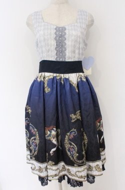 画像1: axes femme kawaii / グランドフィナーレロングワンピース  ネイビー O-26-03-16-082-AX-BL-IG-OS