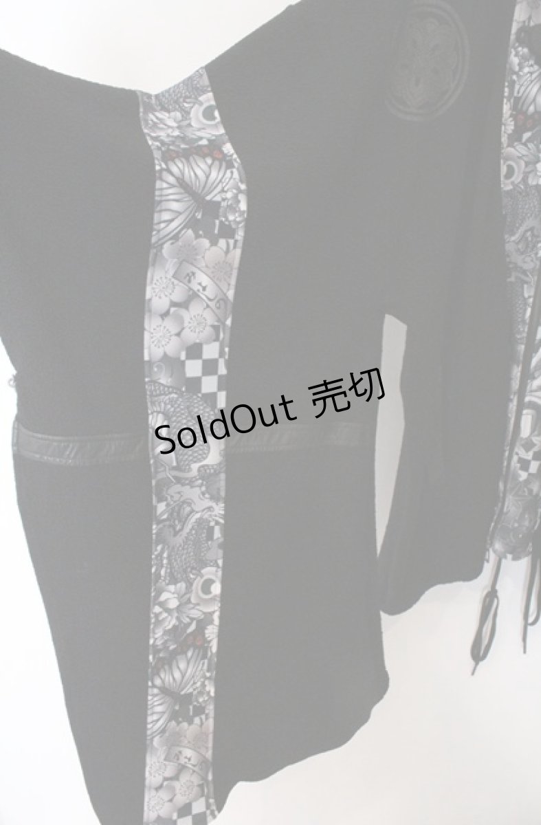 画像2: Qutie Frash / 着物パーカー F ブラック O-26-03-16-084-QU-CO-OW-OS (2)