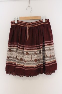 画像1: axes femme / メッセージ柄スカート M ワイン O-26-03-16-011-AX-SK-OW-OS