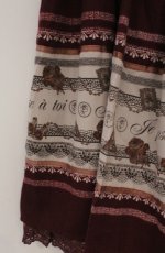 画像2: axes femme / メッセージ柄スカート M ワイン O-26-03-16-011-AX-SK-OW-OS (2)