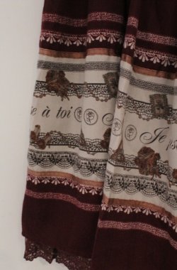 画像2: axes femme / メッセージ柄スカート M ワイン O-26-03-16-011-AX-SK-OW-OS