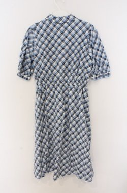 画像3: Fi.n.t / リボンタイ付き開衿チェックワンピース F サックス O-26-03-16-092-CA-OP-OW-OS