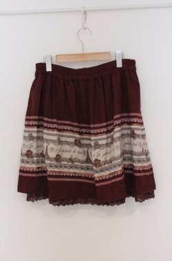 画像3: axes femme / メッセージ柄スカート M ワイン O-26-03-16-011-AX-SK-OW-OS