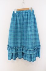 画像2: Nile Perch / リボン配色チェックスカート  アオ O-26-03-16-094-LO-SK-OW-OS (2)